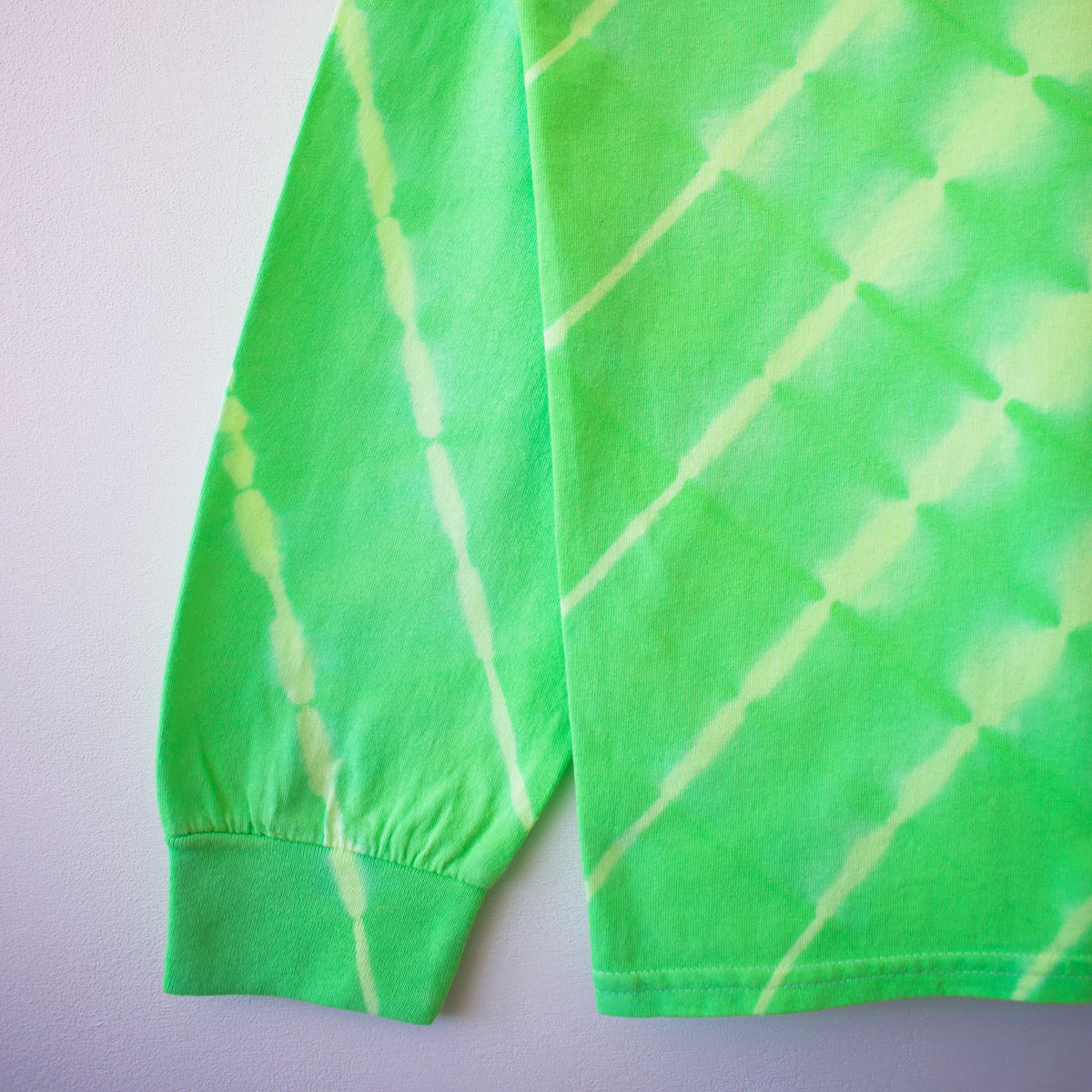 Hands Print Fluoro Green Tie-dye LS T-Shirt