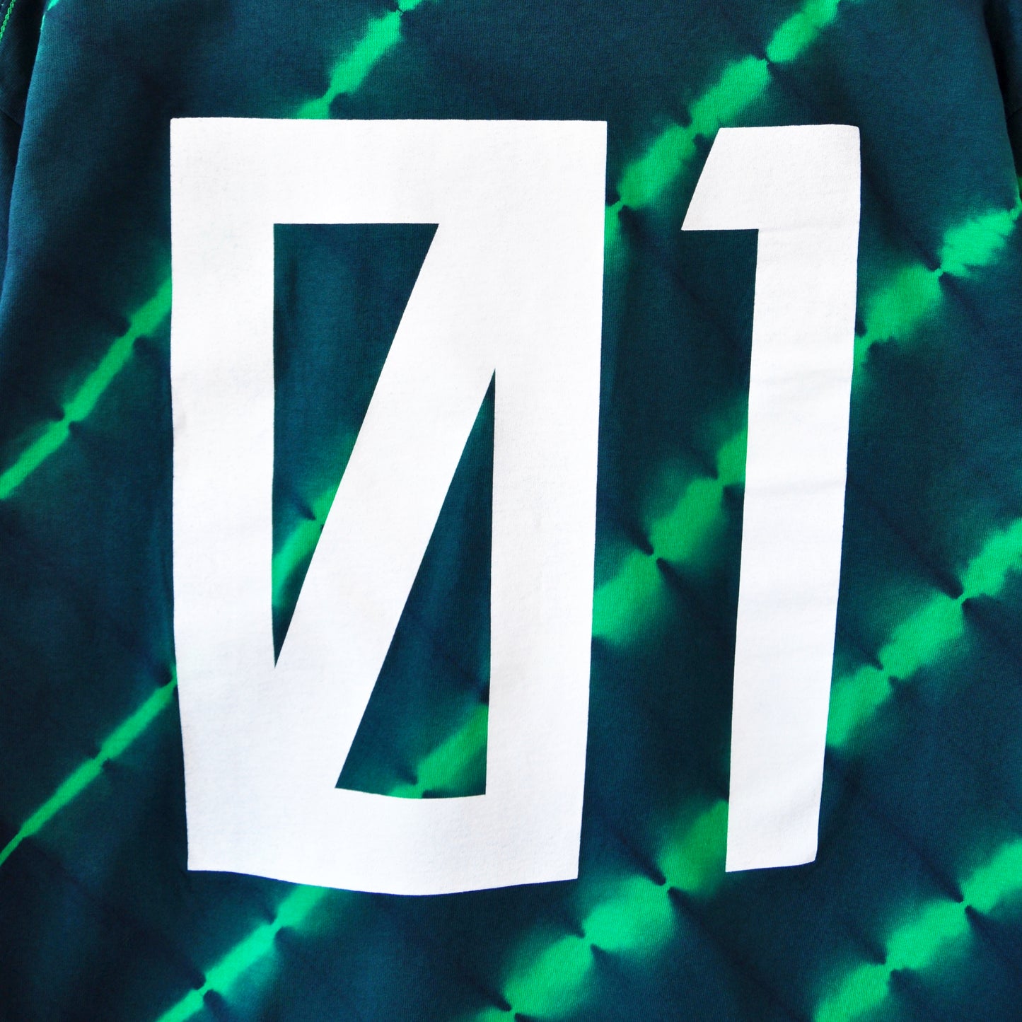 Green Stripe Tie-Dye Micro Logo 01 LS T-Shirt