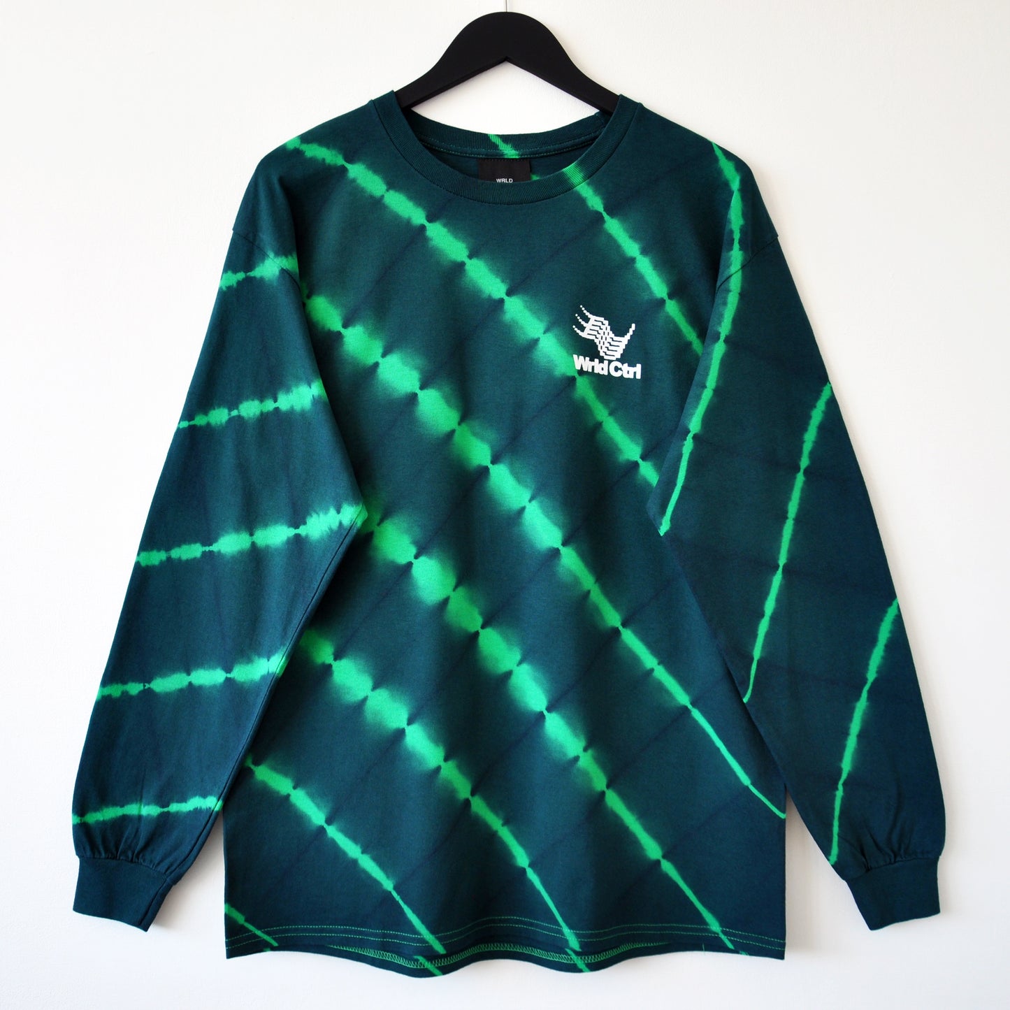 Green Stripe Tie-Dye Micro Logo 01 LS T-Shirt