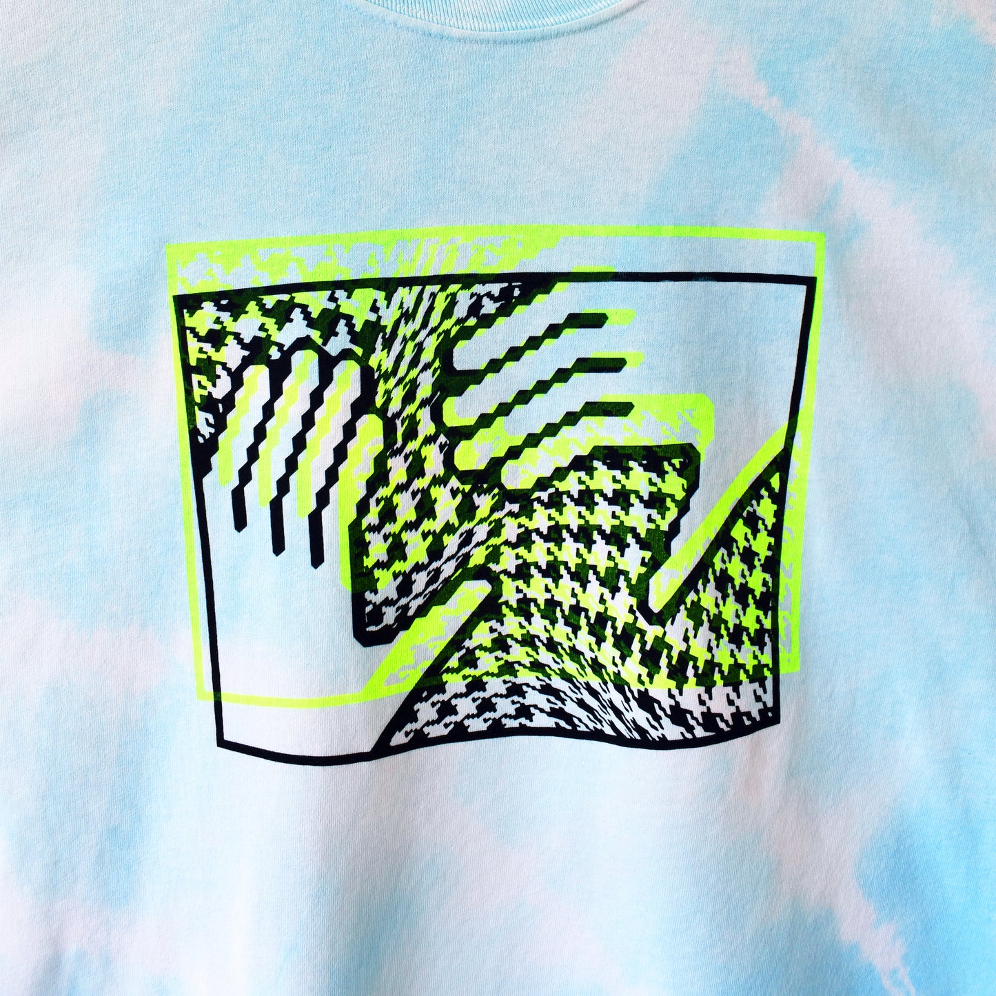 I Am Human Graphic Print Blue Tie-Dye LS T-Shirt
