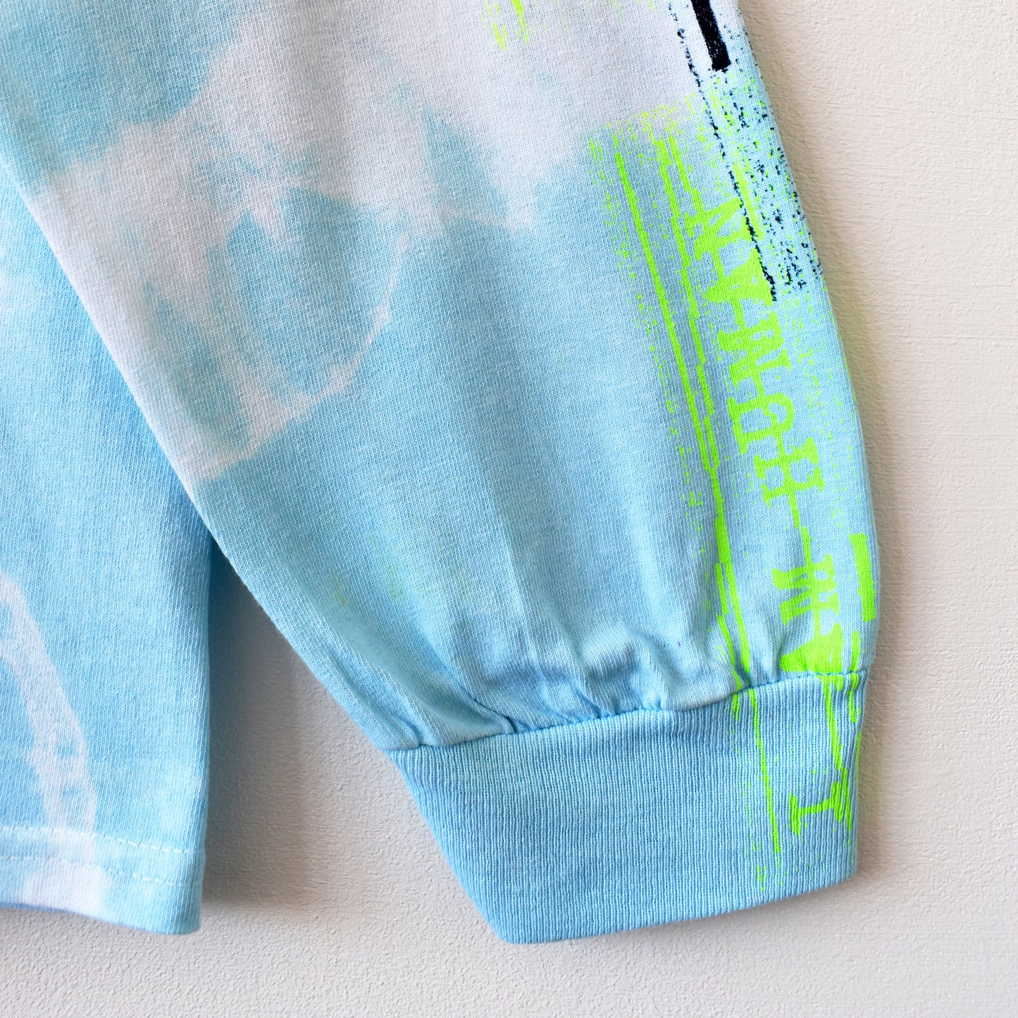 I Am Human Graphic Print Blue Tie-Dye LS T-Shirt