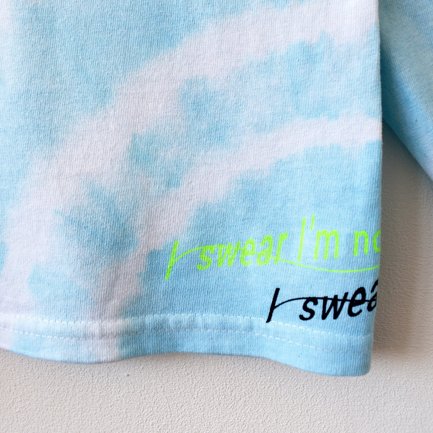 I Am Human Graphic Print Blue Tie-Dye LS T-Shirt