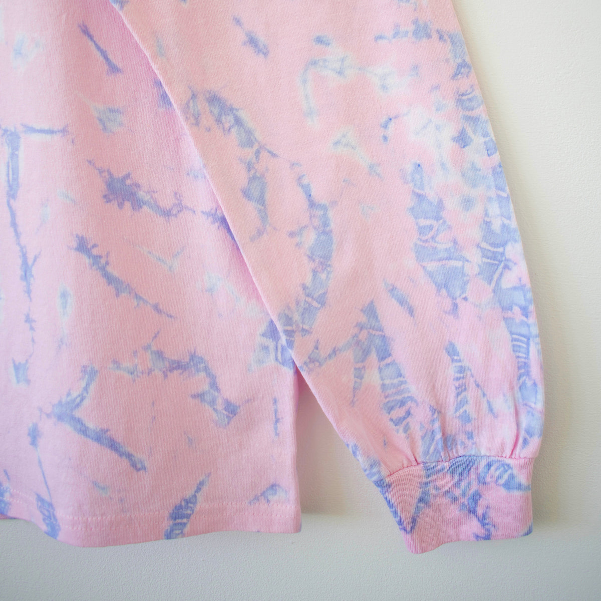 Pastel Pink & Ice Reverse Tie-Dye LS T-Shirt