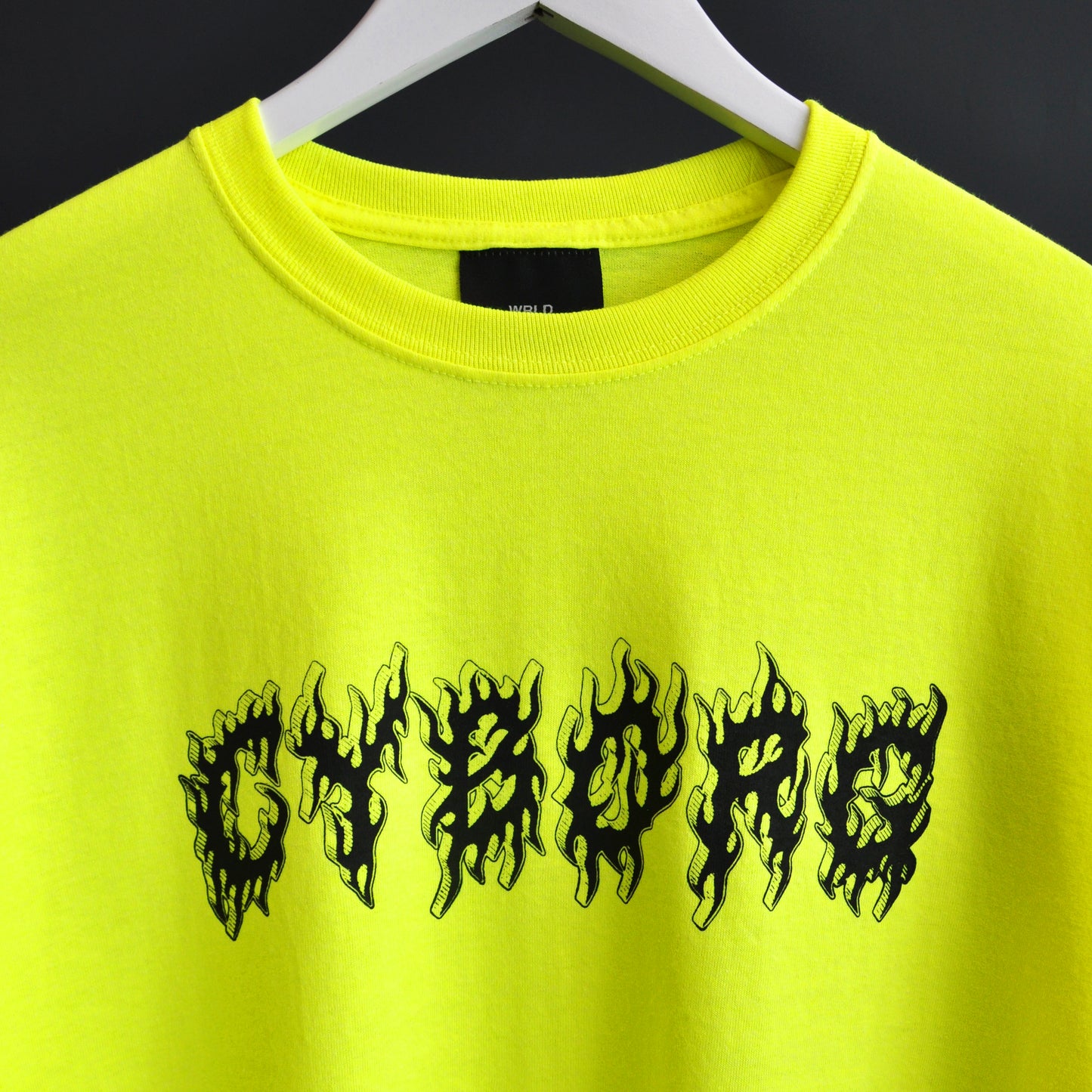 Cyborg Print fluoro Green LS T-Shirt