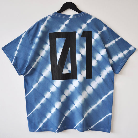 Indigo Stripe Tie-Dye Micro Logo 01 T-Shirt