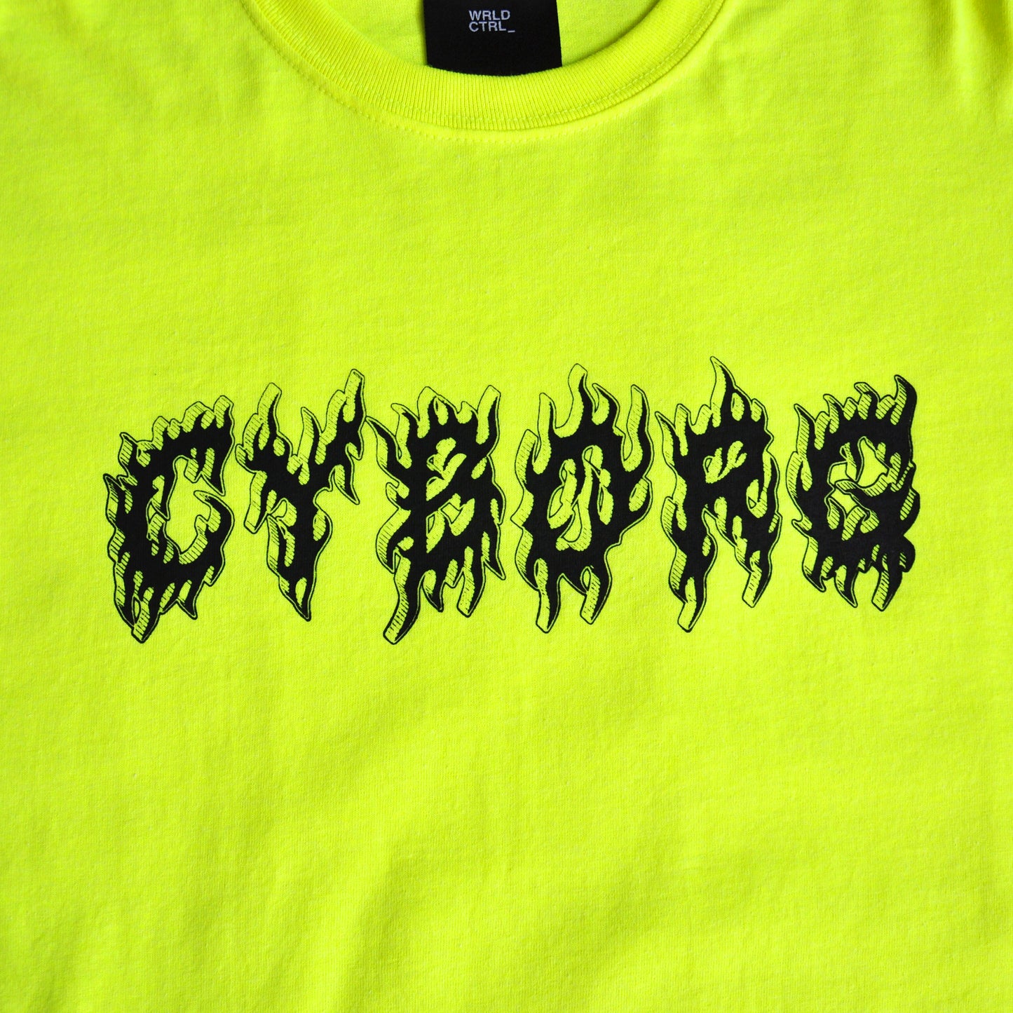 Cyborg Print fluoro Green LS T-Shirt