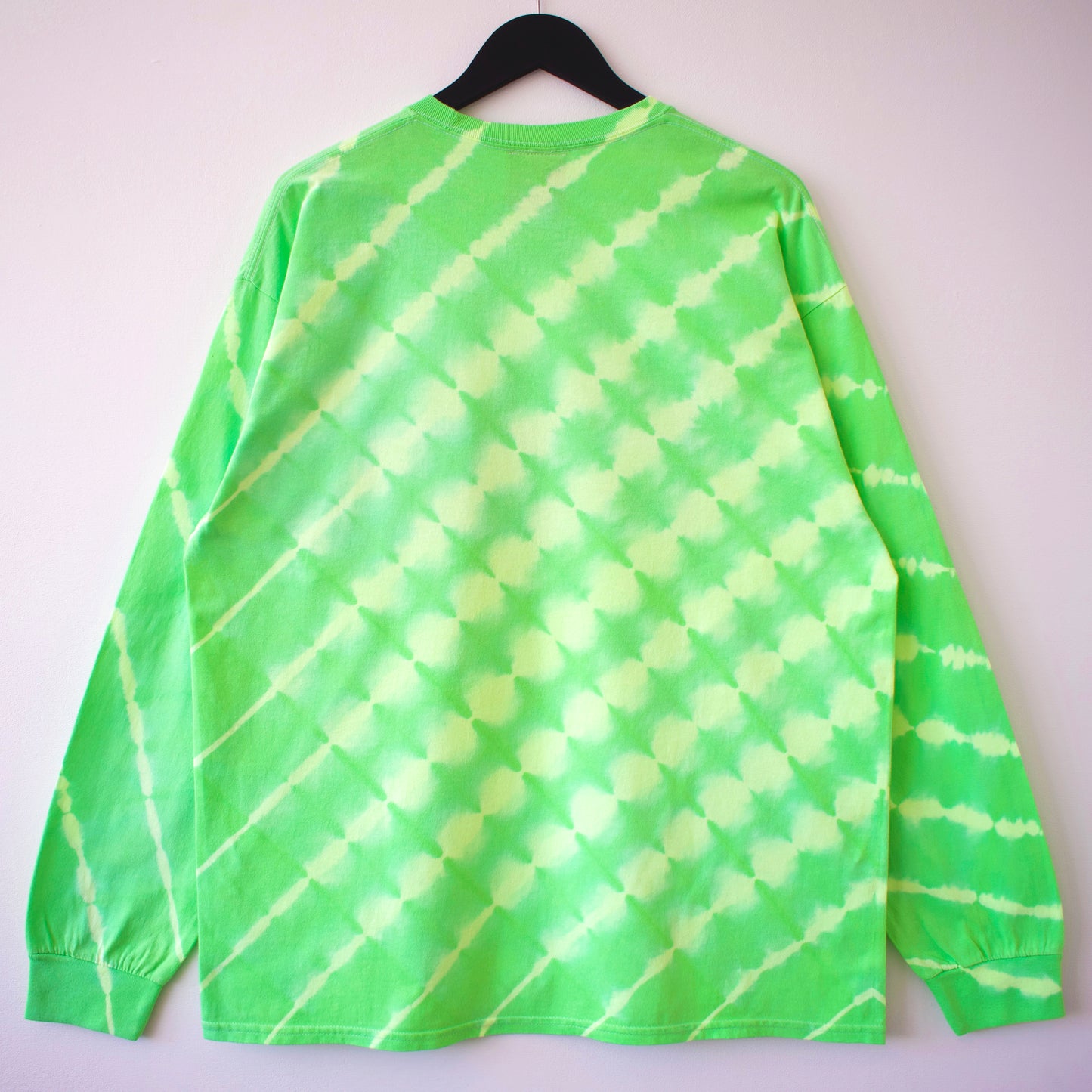 Hands Print Fluoro Green Tie-dye LS T-Shirt