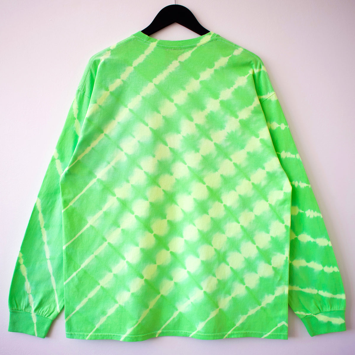Hands Print Fluoro Green Tie-dye LS T-Shirt