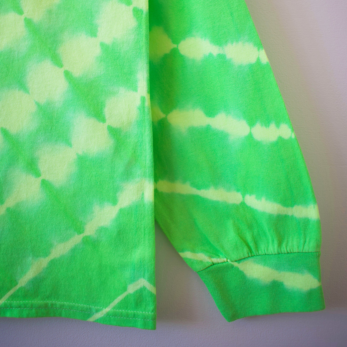 Hands Print Fluoro Green Tie-dye LS T-Shirt