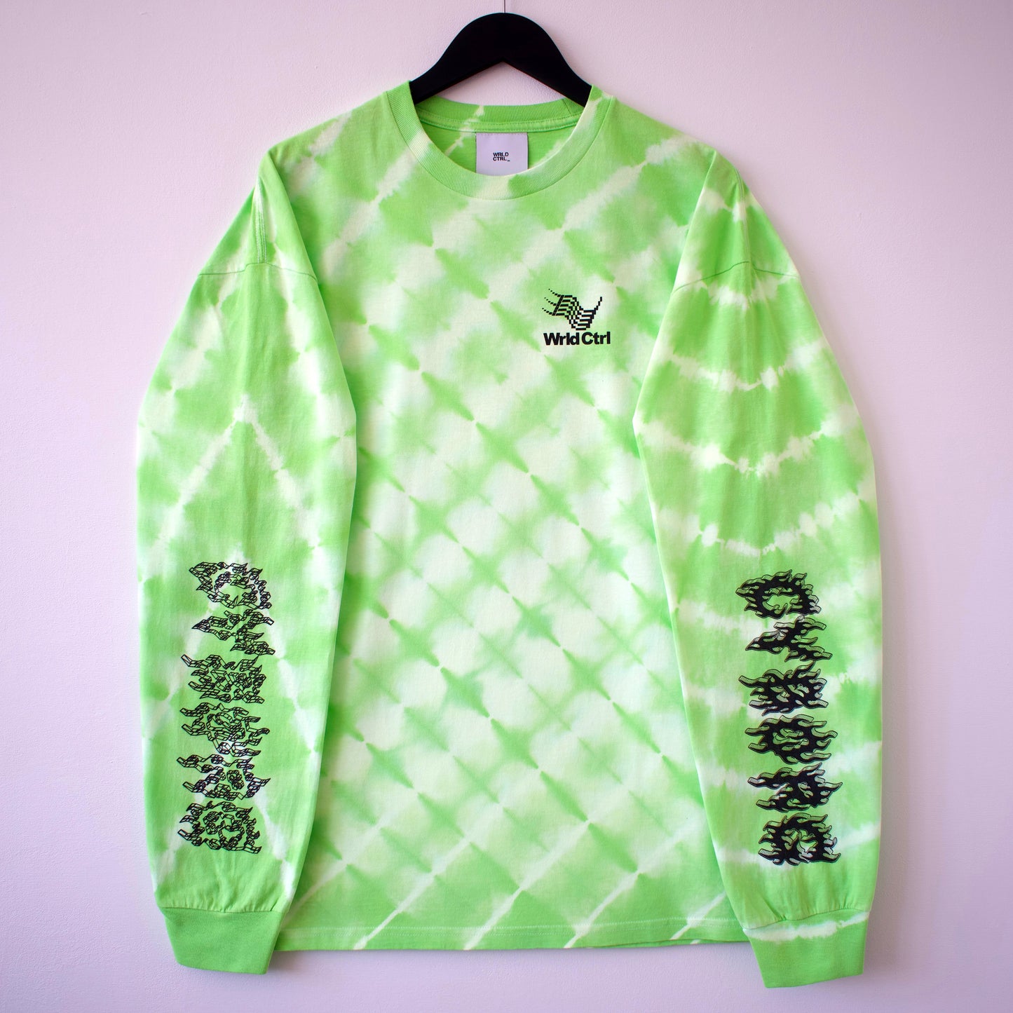 Wrld Logo Cyborg Green Tie-dye LS T-Shirt