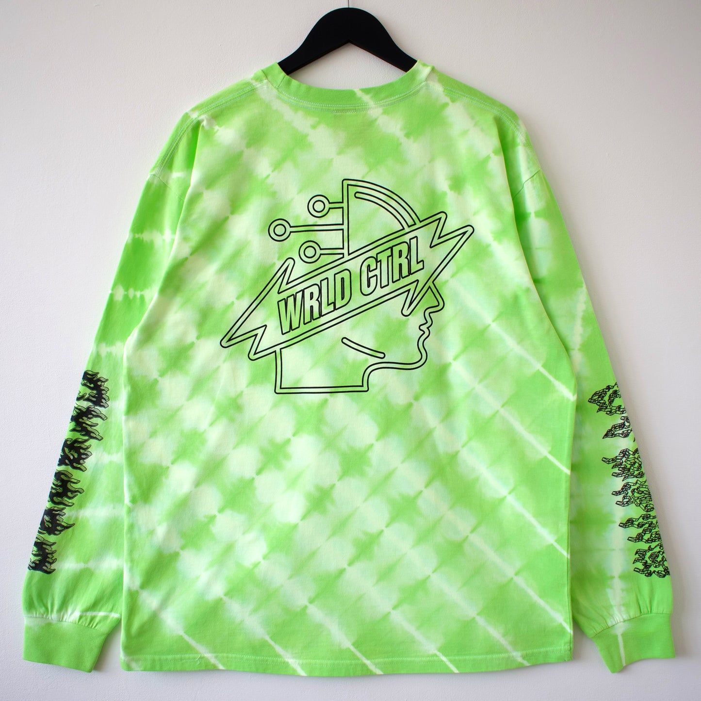 Wrld Logo Cyborg Green Tie-dye LS T-Shirt