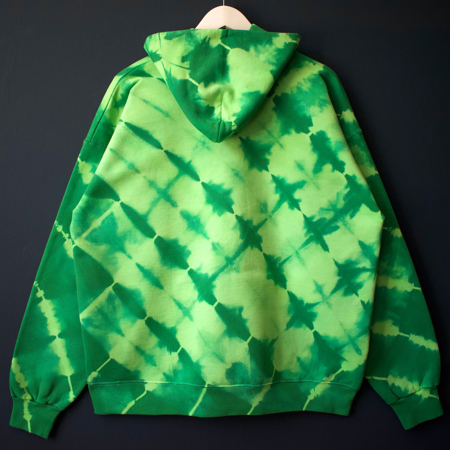 Green Stripe Tie-Dye Hoodie