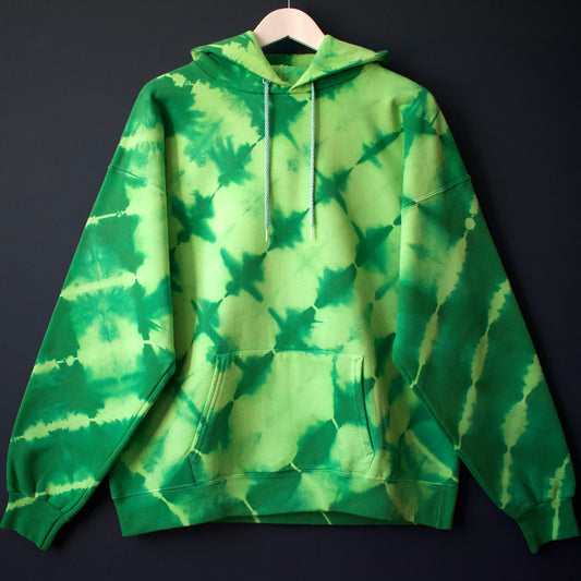 Green Stripe Tie-Dye Hoodie