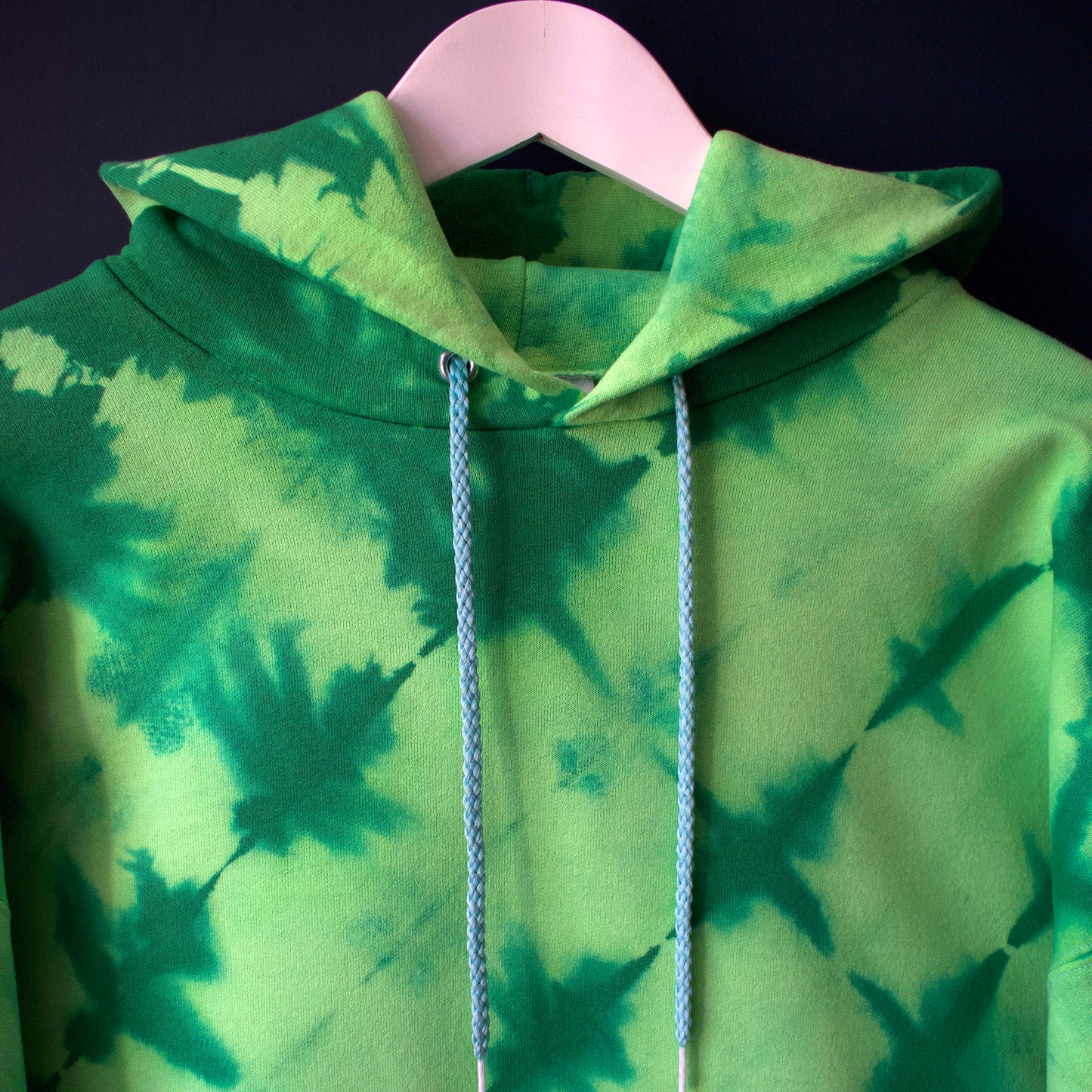Green Stripe Tie-Dye Hoodie