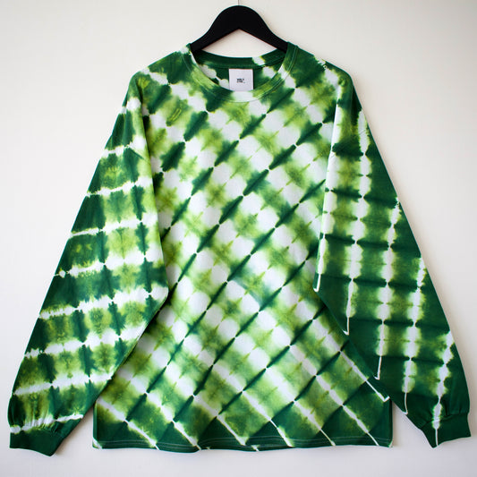 Dark Green Stripe Tie-Dye LS T-Shirt