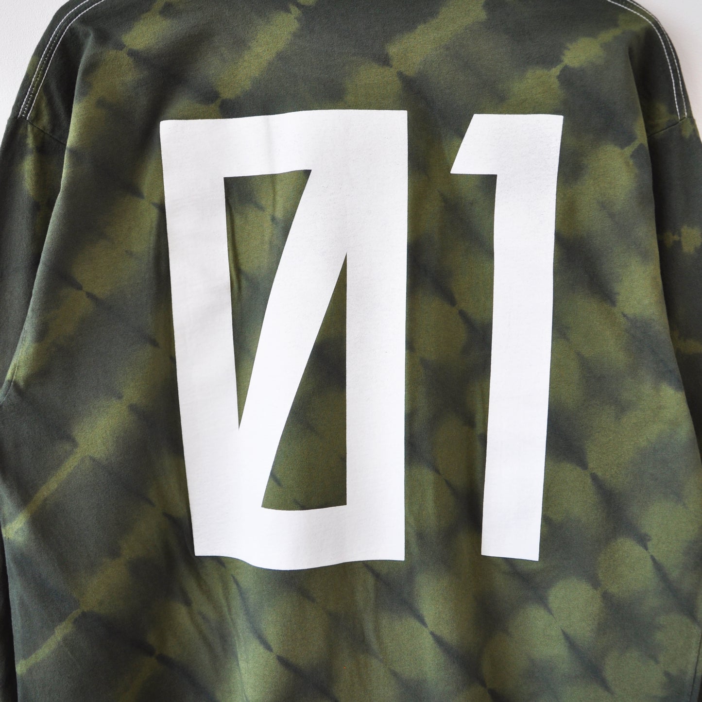 Olive Stripe Tie-Dye Micro Logo 01 LS T-Shirt