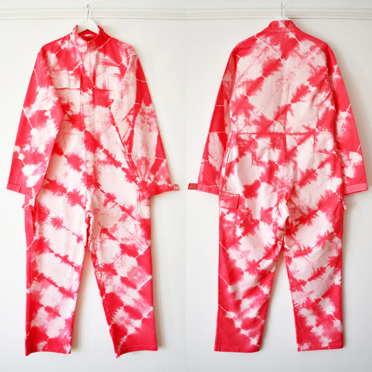 Pink Stripe Tie-Dye Coveralls