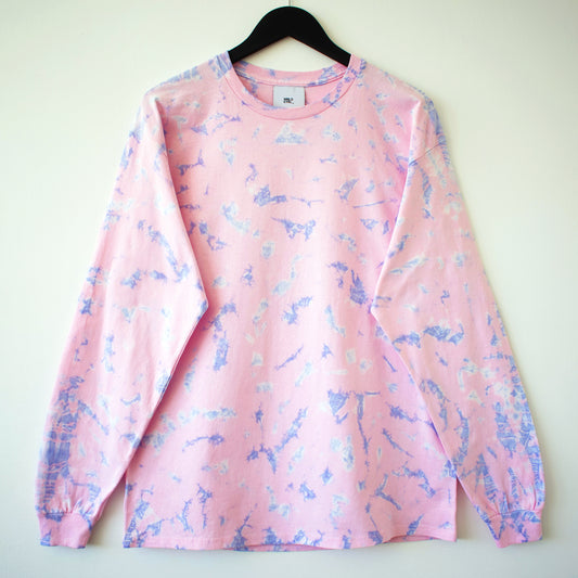Pastel Pink & Ice Reverse Tie-Dye LS T-Shirt
