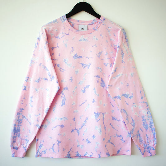 Pastel Pink & Ice Reverse Tie-Dye LS T-Shirt