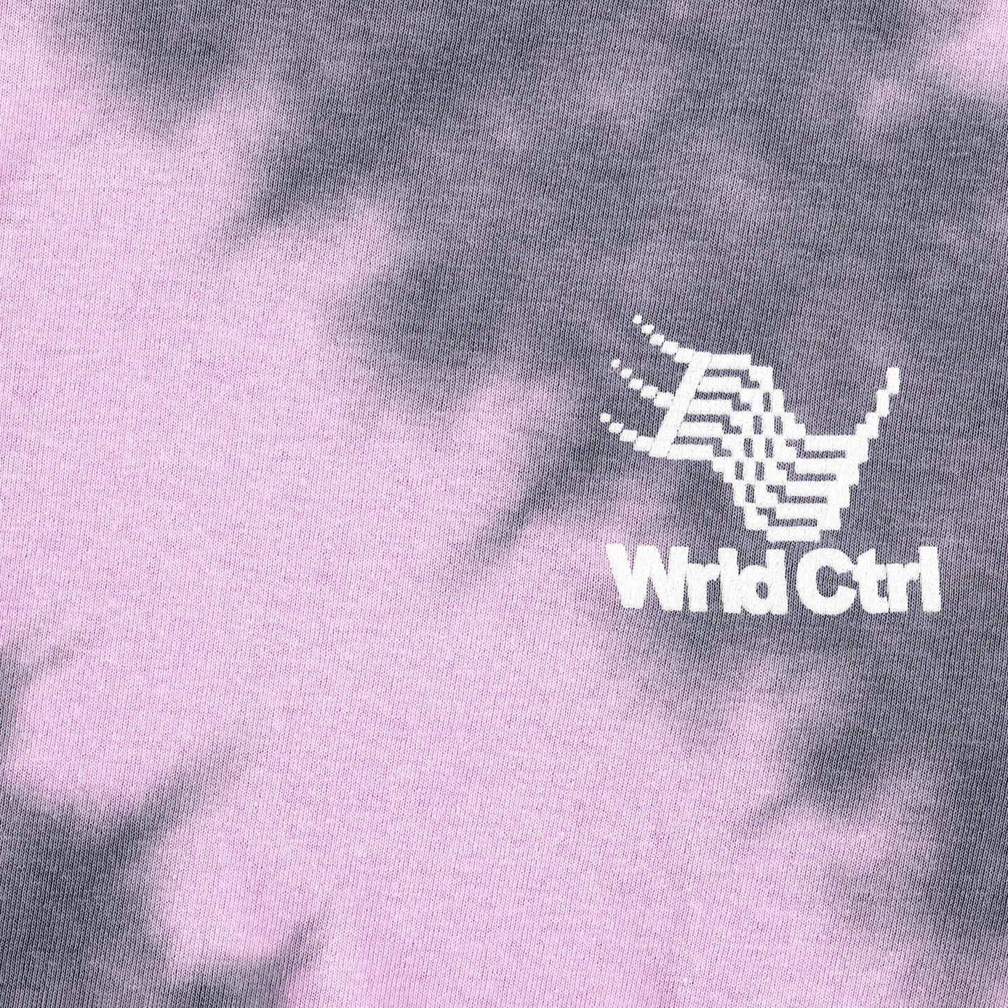 Pink & Grey Stripe Tie-Dye Micro Logo 01 LS T-Shirt