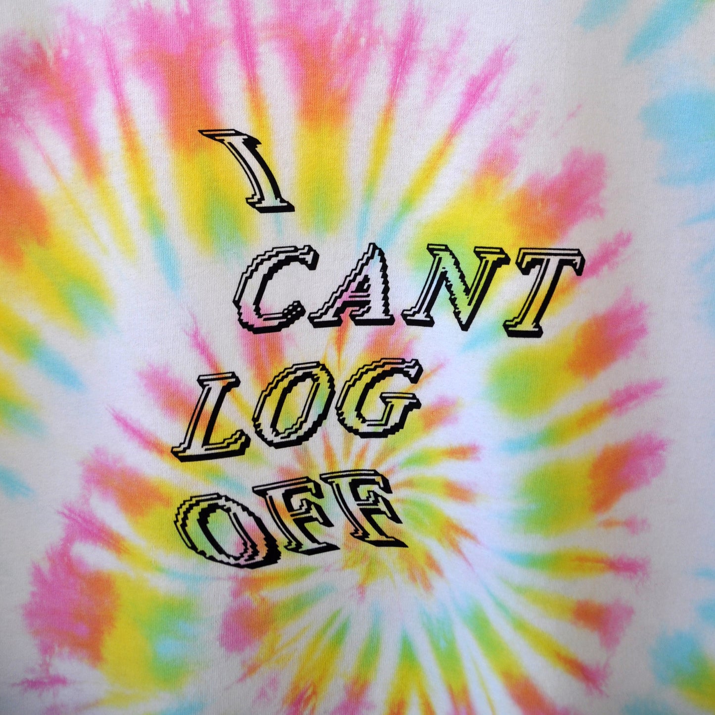 I Cant Log Off Spiral Tie-Dye LS T-Shirt
